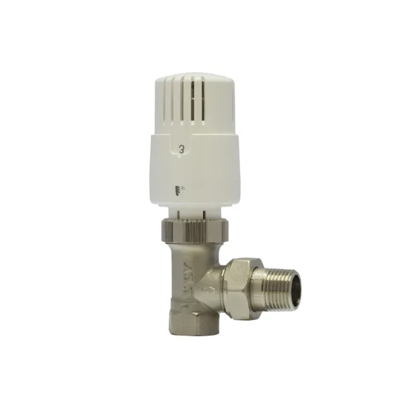 E.C.A. TRV4 köşe termostatik radyatör vanası – 1/2" bağlantı çapı, TS EN 215 uyumlu