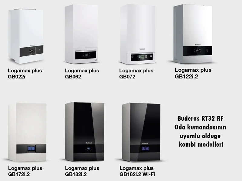 Buderus RT32 RF kablosuz oda termostatının uyumlu olduğu kombi modelleri