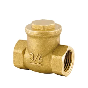 3/4" DN20 ölçüsünde, CuZn40Pb2 pirinçten üretilmiş çalpara çekvalf; dişli bağlantı ve tek yönlü akış sistemiyle.